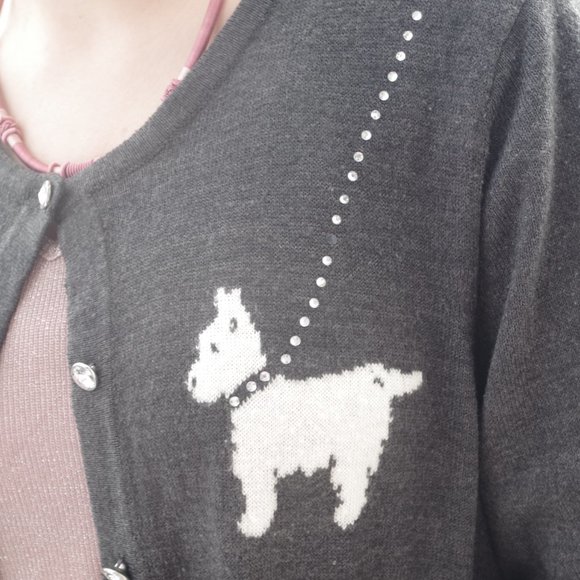 Cute Sweater Gray By  Tanjay With A Scottish Terrier - Picture 4 of 6